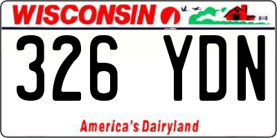 WI license plate 326YDN