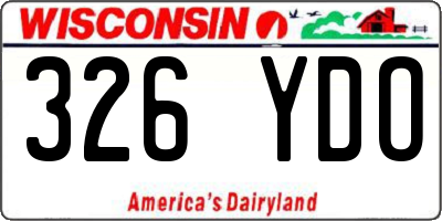 WI license plate 326YDO