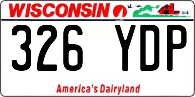 WI license plate 326YDP
