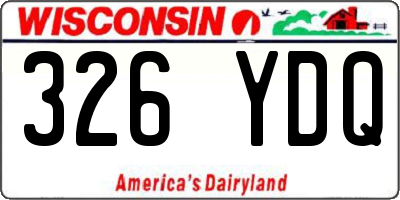 WI license plate 326YDQ