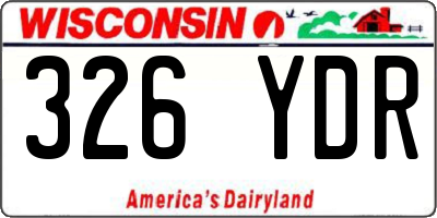 WI license plate 326YDR
