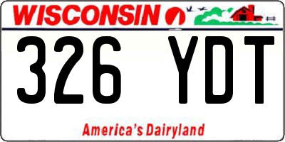 WI license plate 326YDT