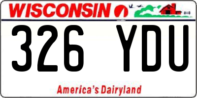 WI license plate 326YDU