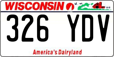 WI license plate 326YDV