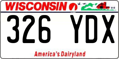WI license plate 326YDX