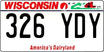 WI license plate 326YDY