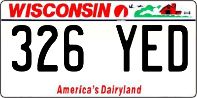WI license plate 326YED