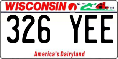 WI license plate 326YEE