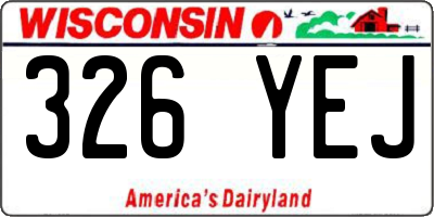 WI license plate 326YEJ