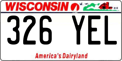 WI license plate 326YEL