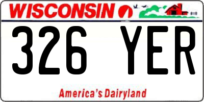 WI license plate 326YER