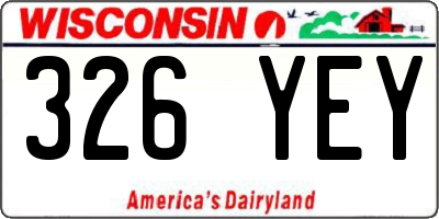 WI license plate 326YEY