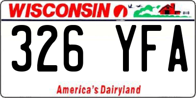 WI license plate 326YFA