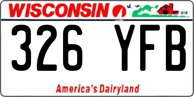 WI license plate 326YFB