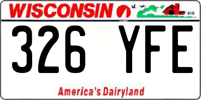 WI license plate 326YFE