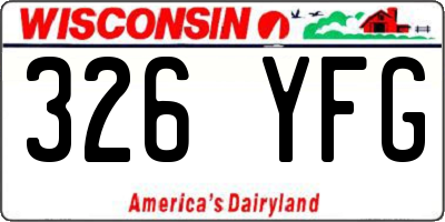 WI license plate 326YFG