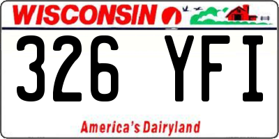 WI license plate 326YFI