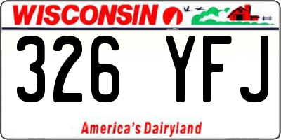 WI license plate 326YFJ