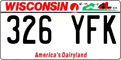 WI license plate 326YFK