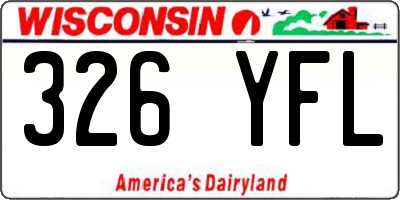 WI license plate 326YFL