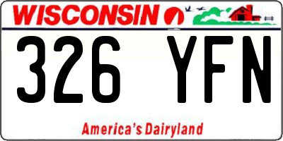 WI license plate 326YFN