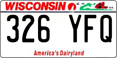 WI license plate 326YFQ