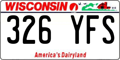 WI license plate 326YFS