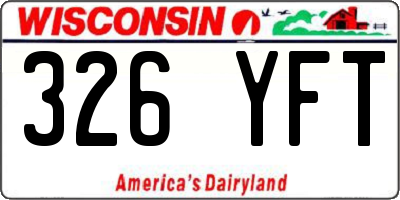 WI license plate 326YFT