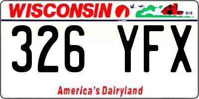 WI license plate 326YFX