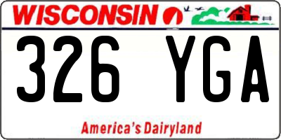 WI license plate 326YGA