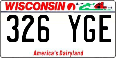 WI license plate 326YGE