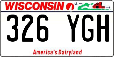 WI license plate 326YGH