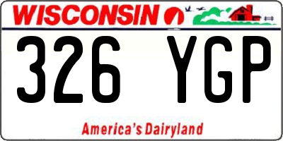 WI license plate 326YGP