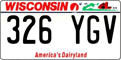 WI license plate 326YGV