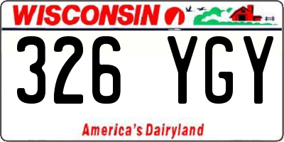WI license plate 326YGY