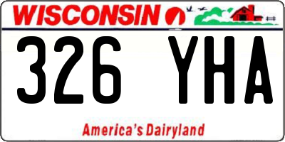 WI license plate 326YHA