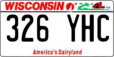 WI license plate 326YHC