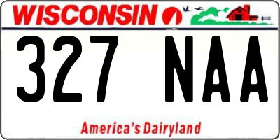 WI license plate 327NAA