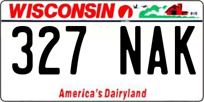 WI license plate 327NAK