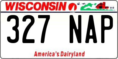 WI license plate 327NAP