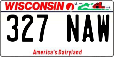 WI license plate 327NAW
