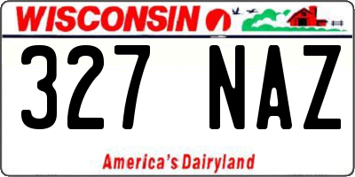 WI license plate 327NAZ