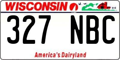 WI license plate 327NBC