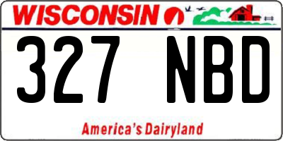 WI license plate 327NBD