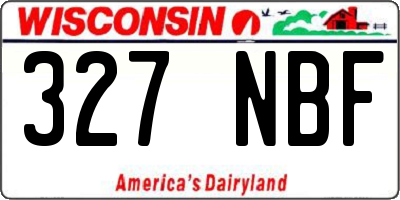 WI license plate 327NBF
