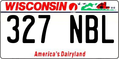 WI license plate 327NBL