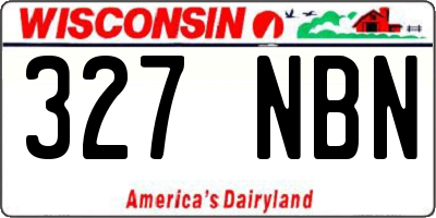 WI license plate 327NBN