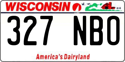 WI license plate 327NBO