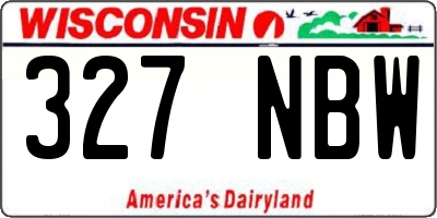 WI license plate 327NBW