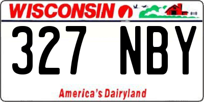 WI license plate 327NBY